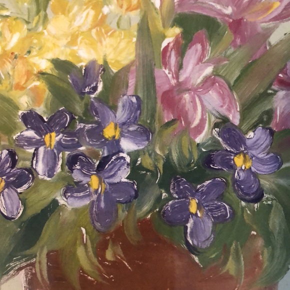 Wood Framed Spring Floral Bouquet In Vase Picture - Picture 7 of 12